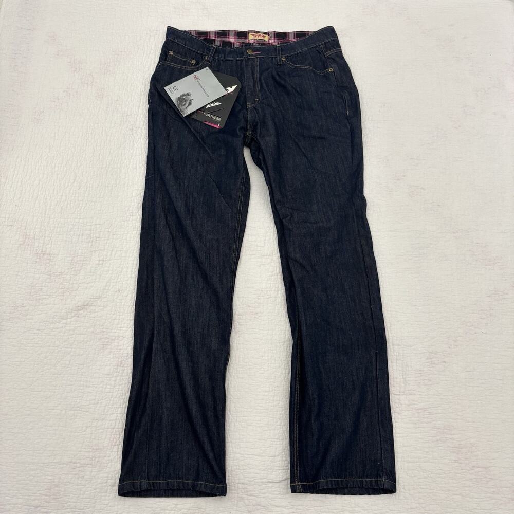 Womens Fly Racing Street Fortress Blue Jeans w/ Fiber Reinforced Lining Size 16